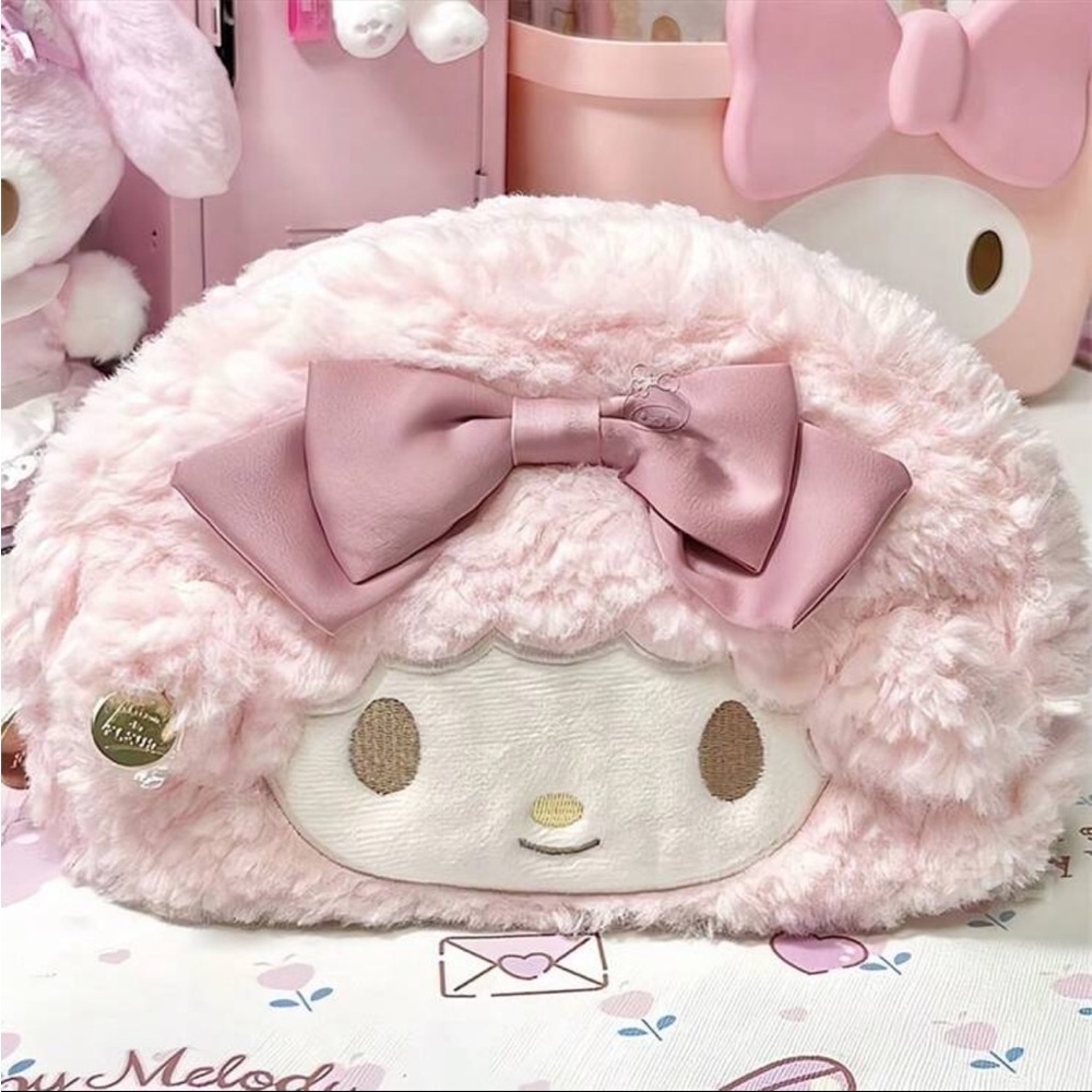 FREE W/ $20+ PURCHASE 🤍 sanrio my sweet piano & my melody zip makeup bag - Picture 1 of 7